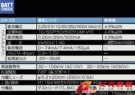 CP-7D指針式萬用表|日本三和Sanwa模擬式萬用表CP7D