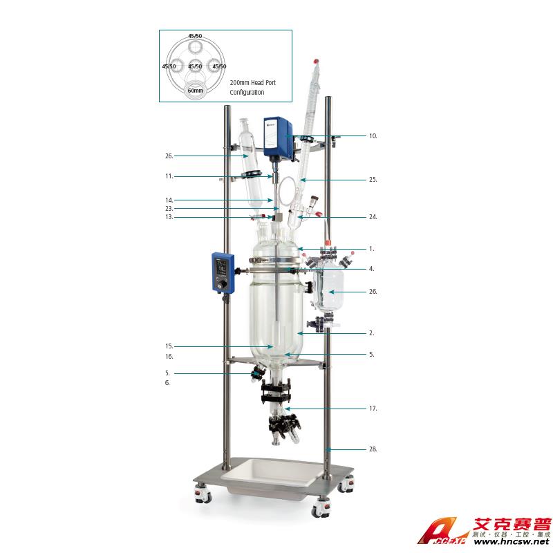 JULABO優(yōu)萊博 50L玻璃夾套反應(yīng)釜（DN300法蘭開口），JRS-1503-04